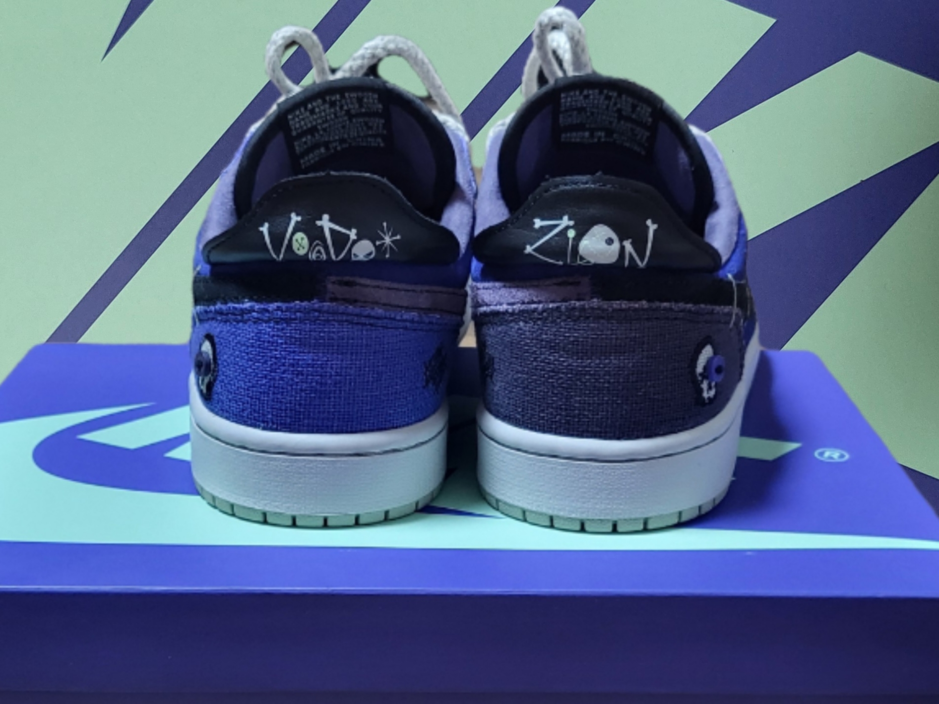 Jordan 1 x Zion Williamson Retro Low OG Regency Purple and Dark Raisin 착용 스타일 - 4
