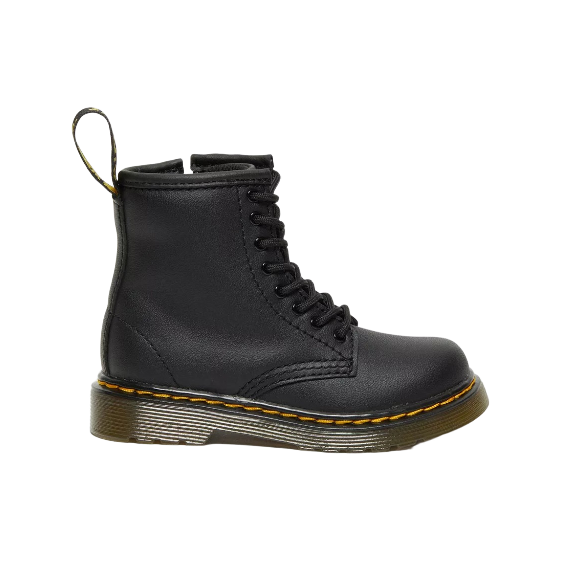 (키즈) 닥터마틴 1460 소프티 T 레더 레이스업 부츠 블랙((Kids) Dr. Martens 1460 Softy T Leather Lace Up Boots Black) - 1