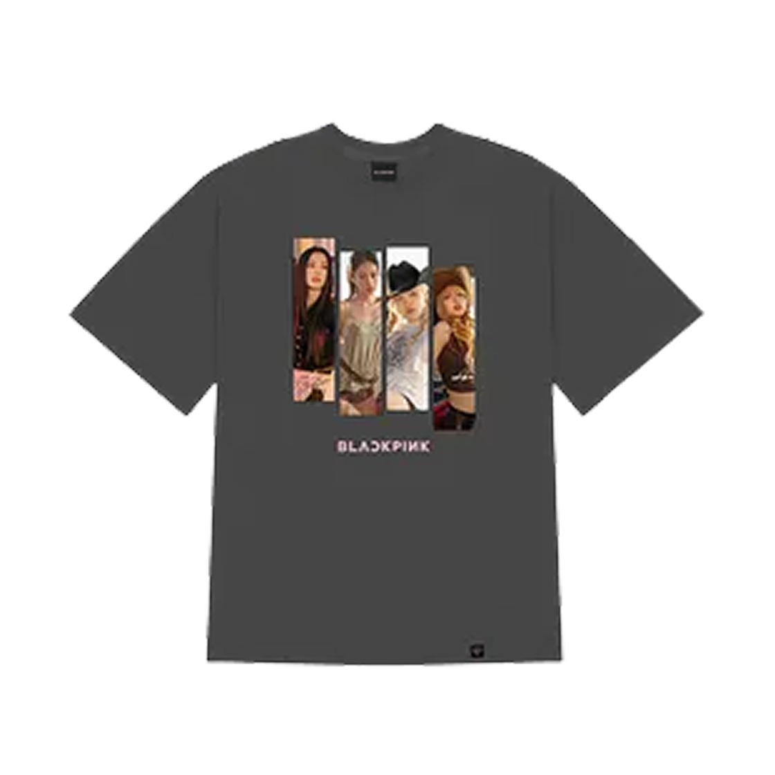 블랙핑크 뛰어 포토 티셔츠 타입1 차콜(Blackpink Jump Photo T-Shirt Type1 Charcoal)