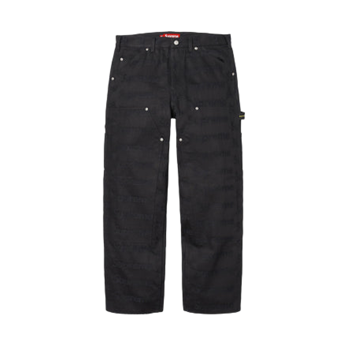 - Supreme Jacquard Logos Double Knee Denim Painter Jean Black - 25FW