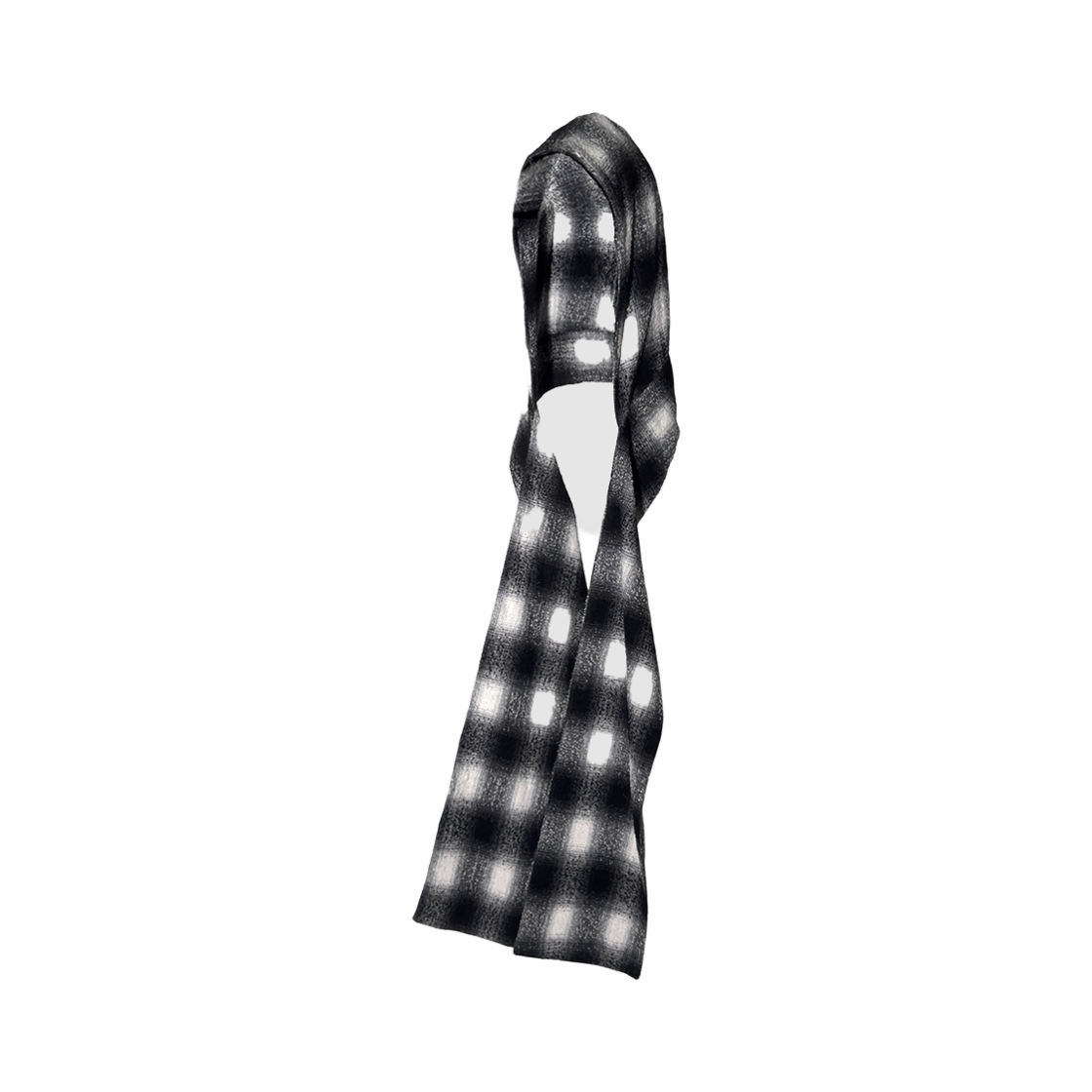 코드 디스커버드 키트 후드 머플러 부클 체크 블랙(Cord Discovered Kit Hood Muffle Boucle Check Black)
