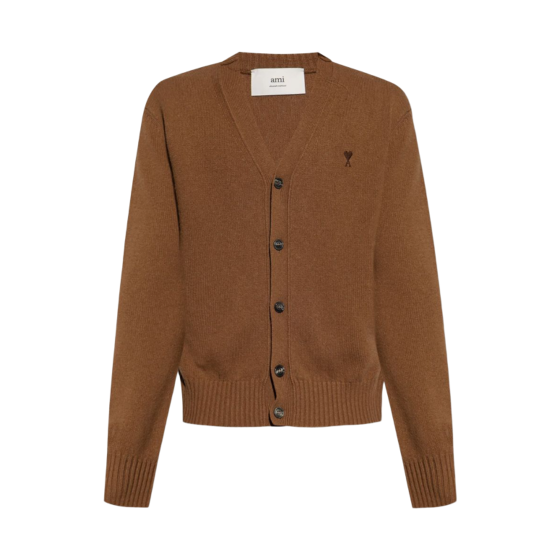 HKC363-005-216 AMI de Coeur Cashmere Wool Cardigan Hazelnut