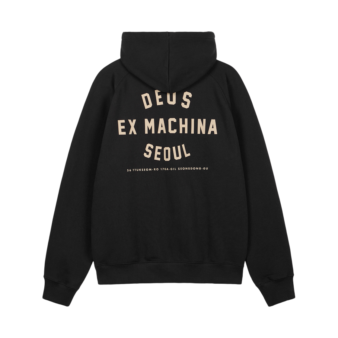 데우스 엑스 마키나 서울 컬리지 어드레스 후드 블랙(Deus Ex Machina Seoul College Address Hoodie Black)
