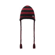 Thevinylhouse Ear Flap Stripe Beanie Red
