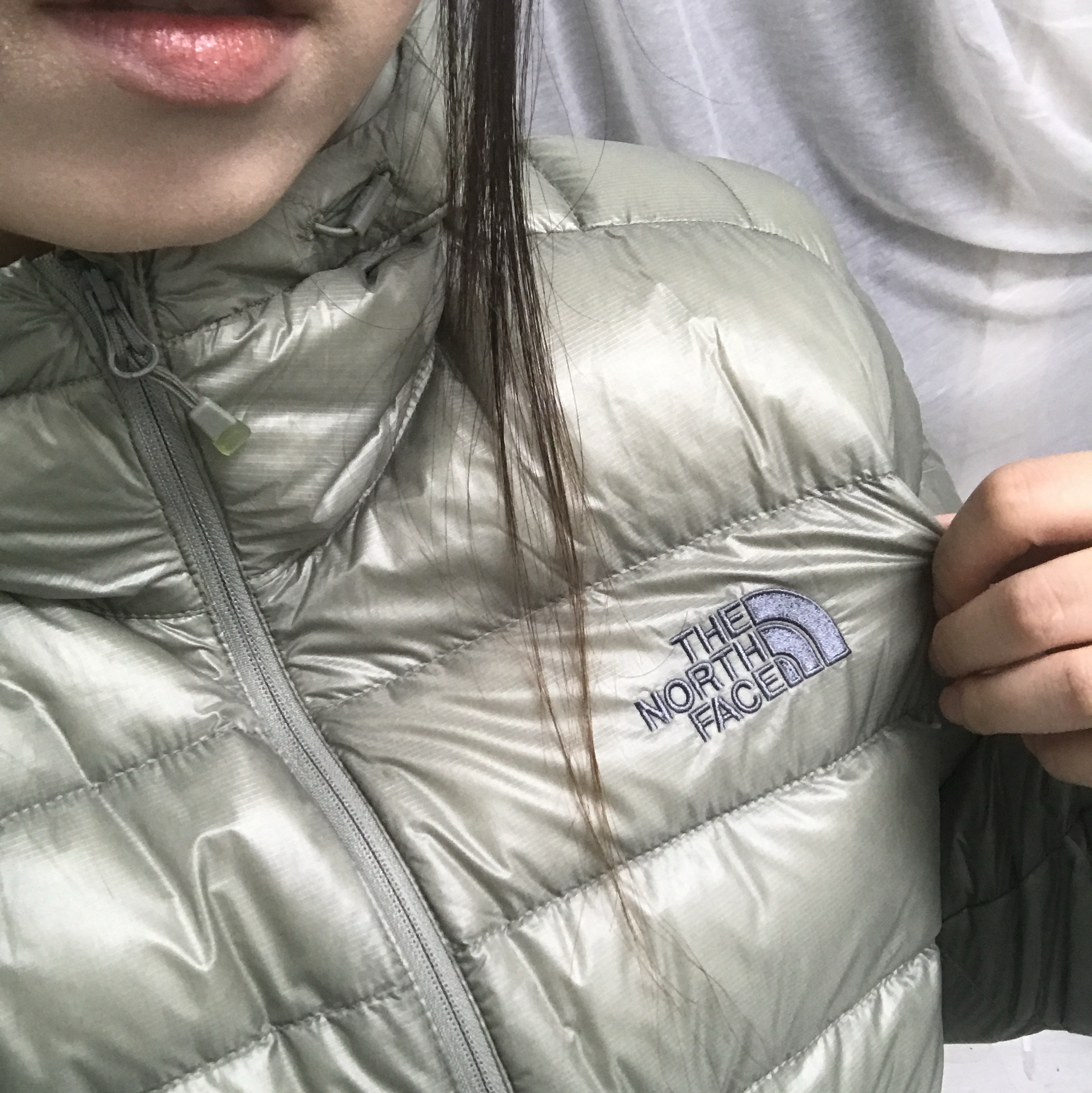 The North Face Matier EX RDS Down Hoodie Light Gray - 25FW 착용 스타일