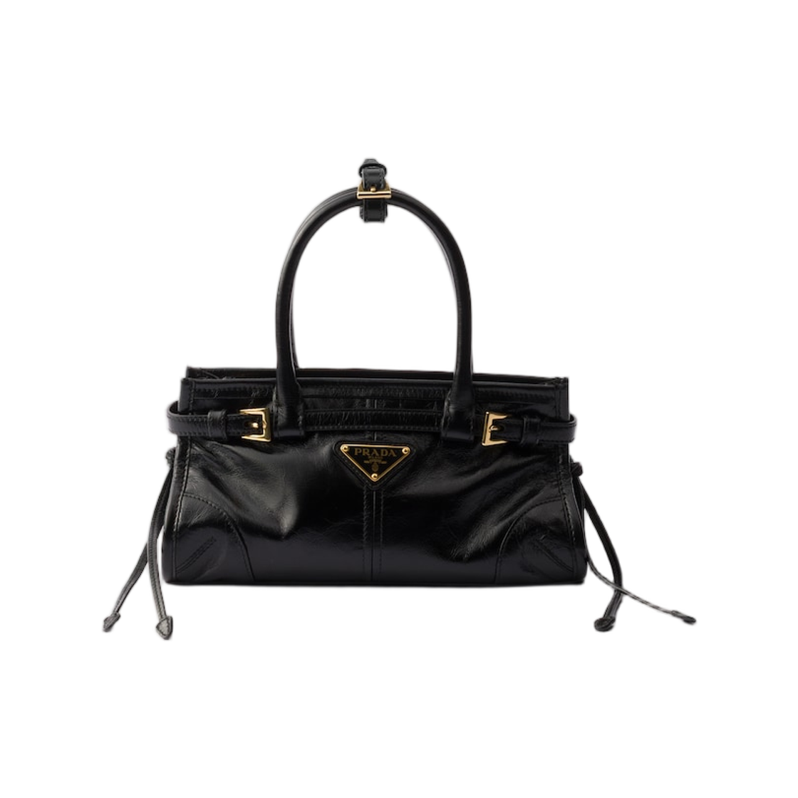 프라다 보니 레더 미니 핸드백 블랙