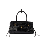 Prada Bonnie Leather Mini Handbag Black