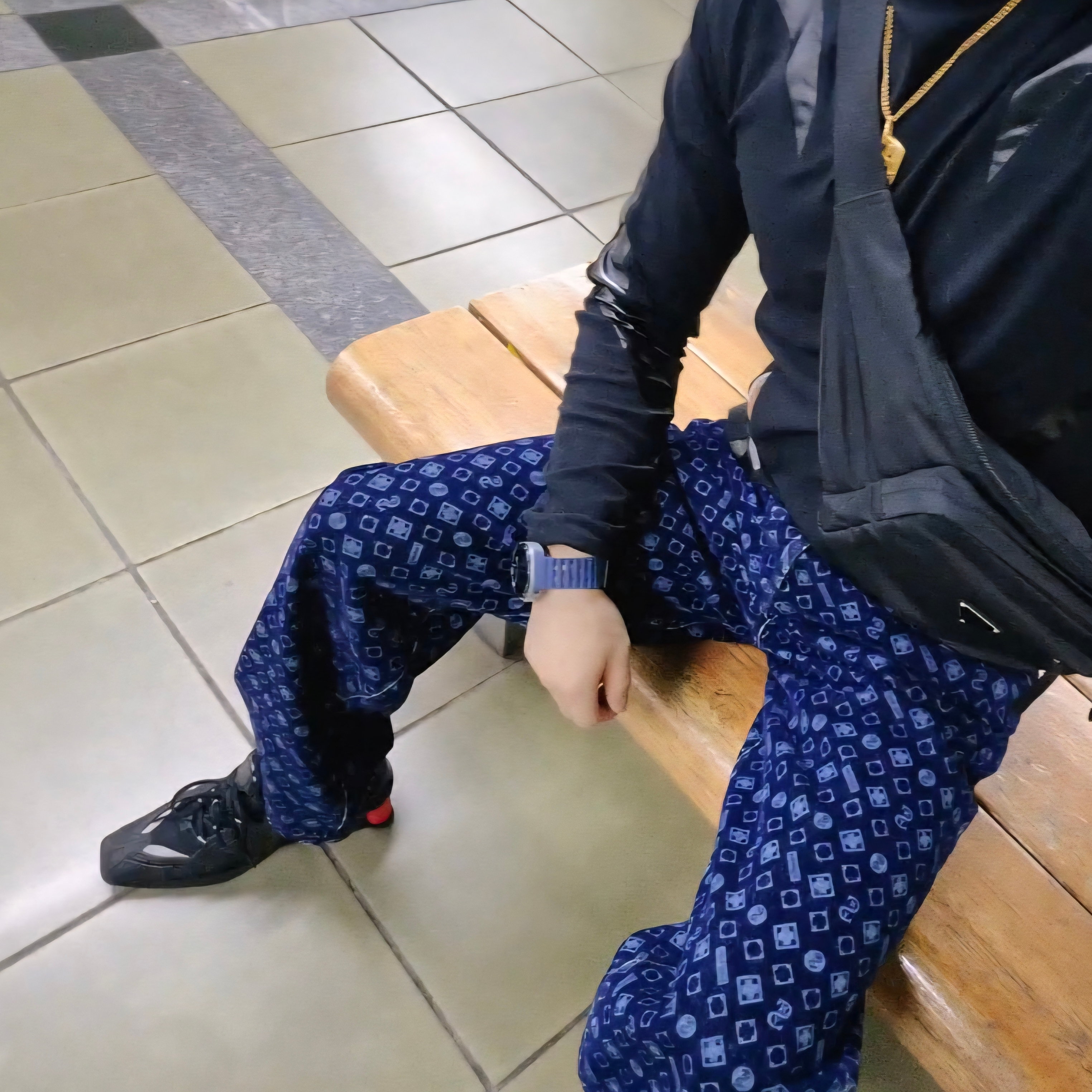 Supreme Flocked Loose Fit Jean Blue - 24FW 착용 스타일