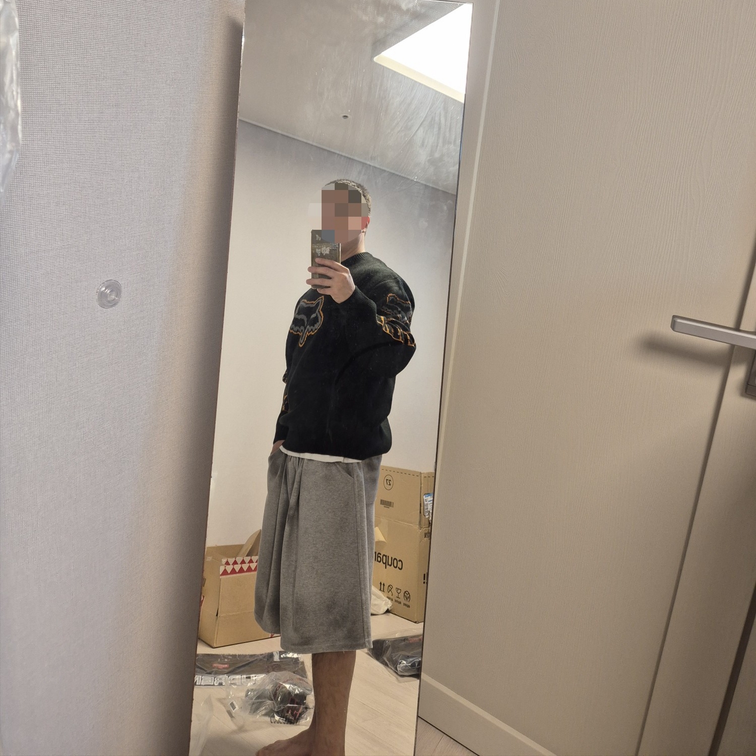 Supreme x Fox Racing Sweater Black - 25FW 착용 스타일 - 3