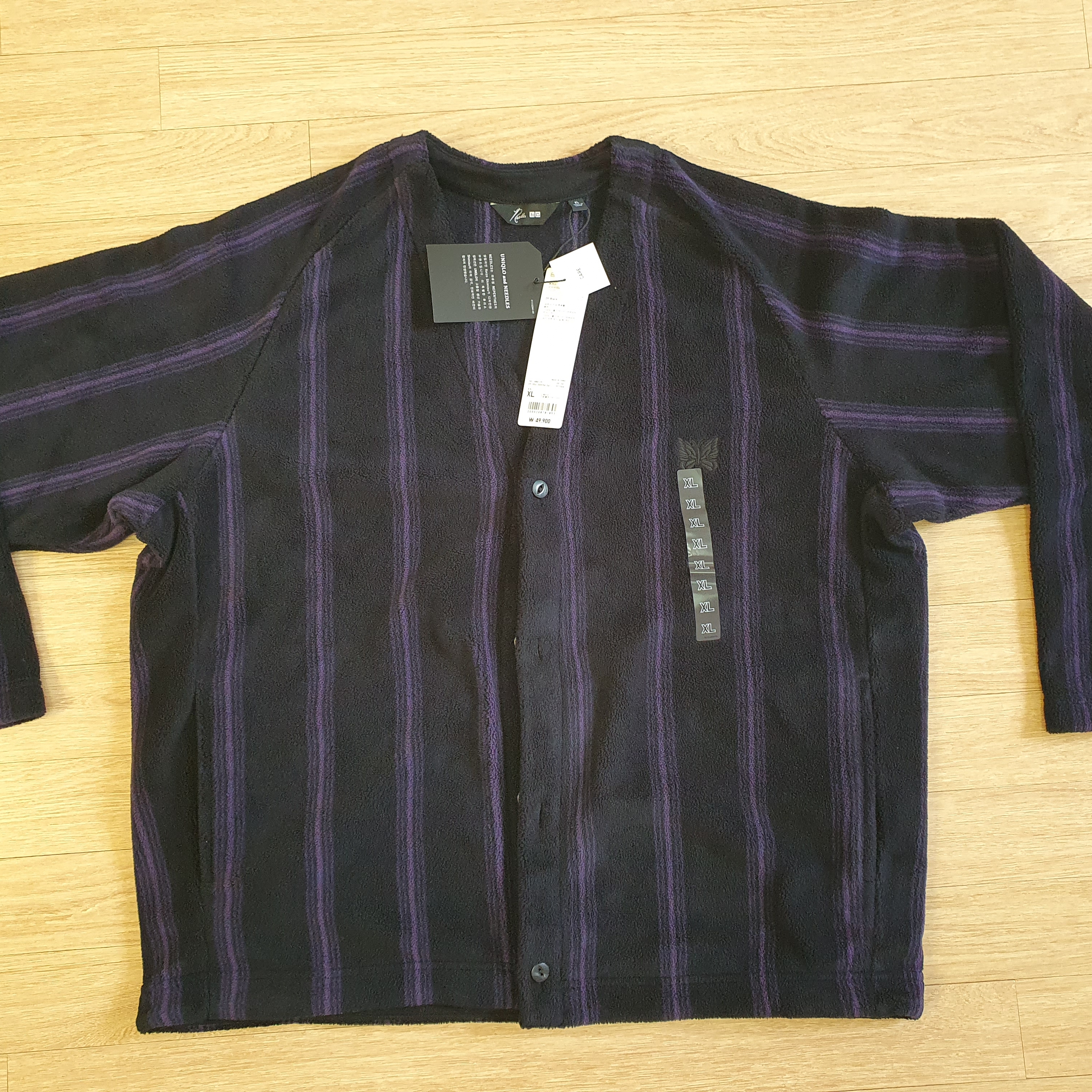 Uniqlo x Needles Fleece Oversized Cardigan Black - KR 착용 스타일 - 1