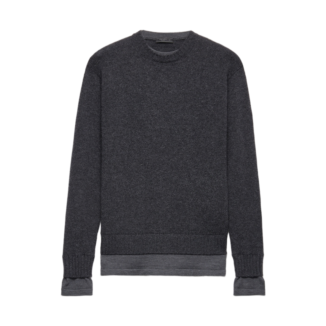 UMF190-18PR-F0308 Prada Cashmere Crew-Neck Sweater Anthracite Gray