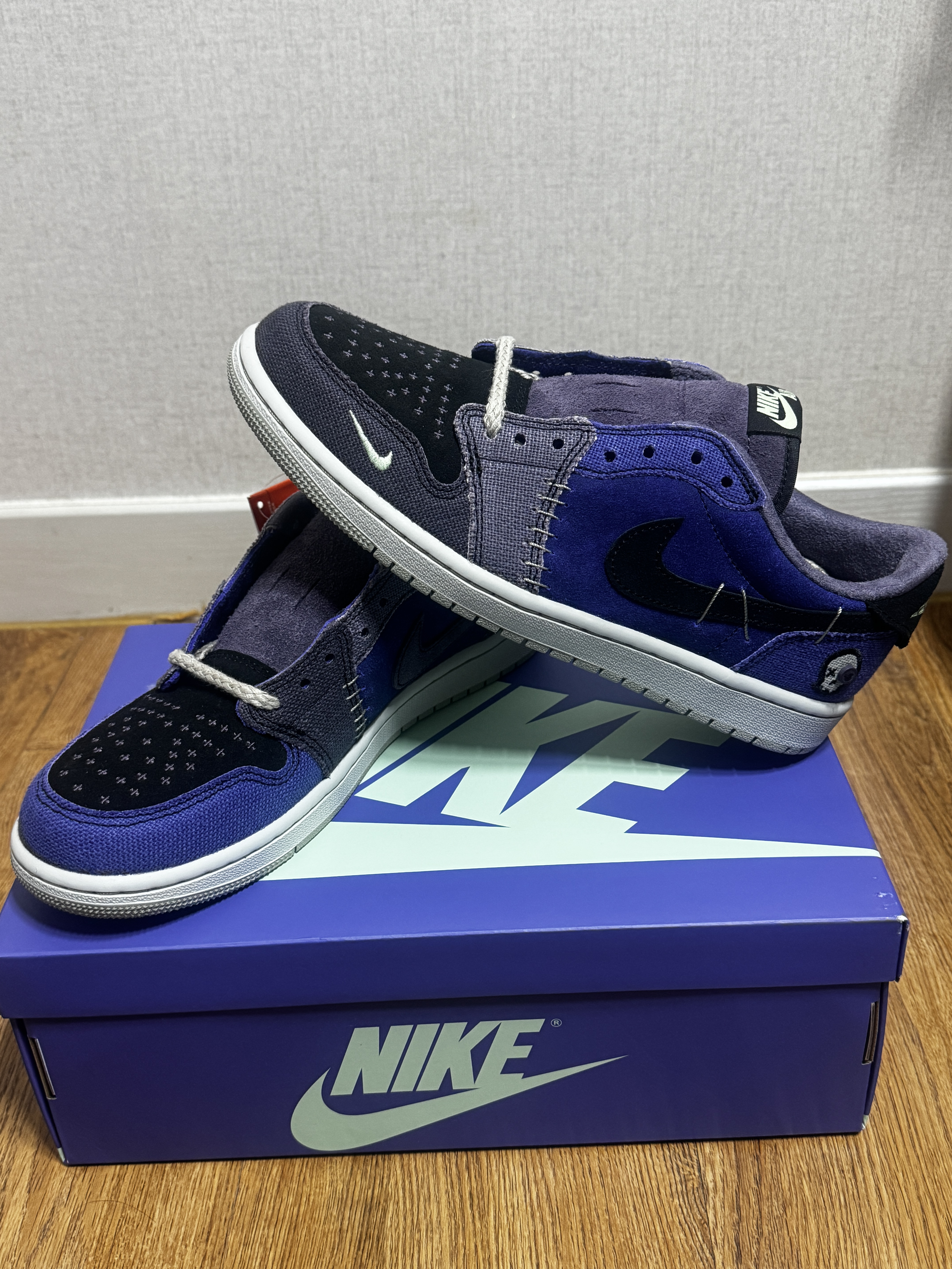 Jordan 1 x Zion Williamson Retro Low OG Regency Purple and Dark Raisin 착용 스타일 - 5