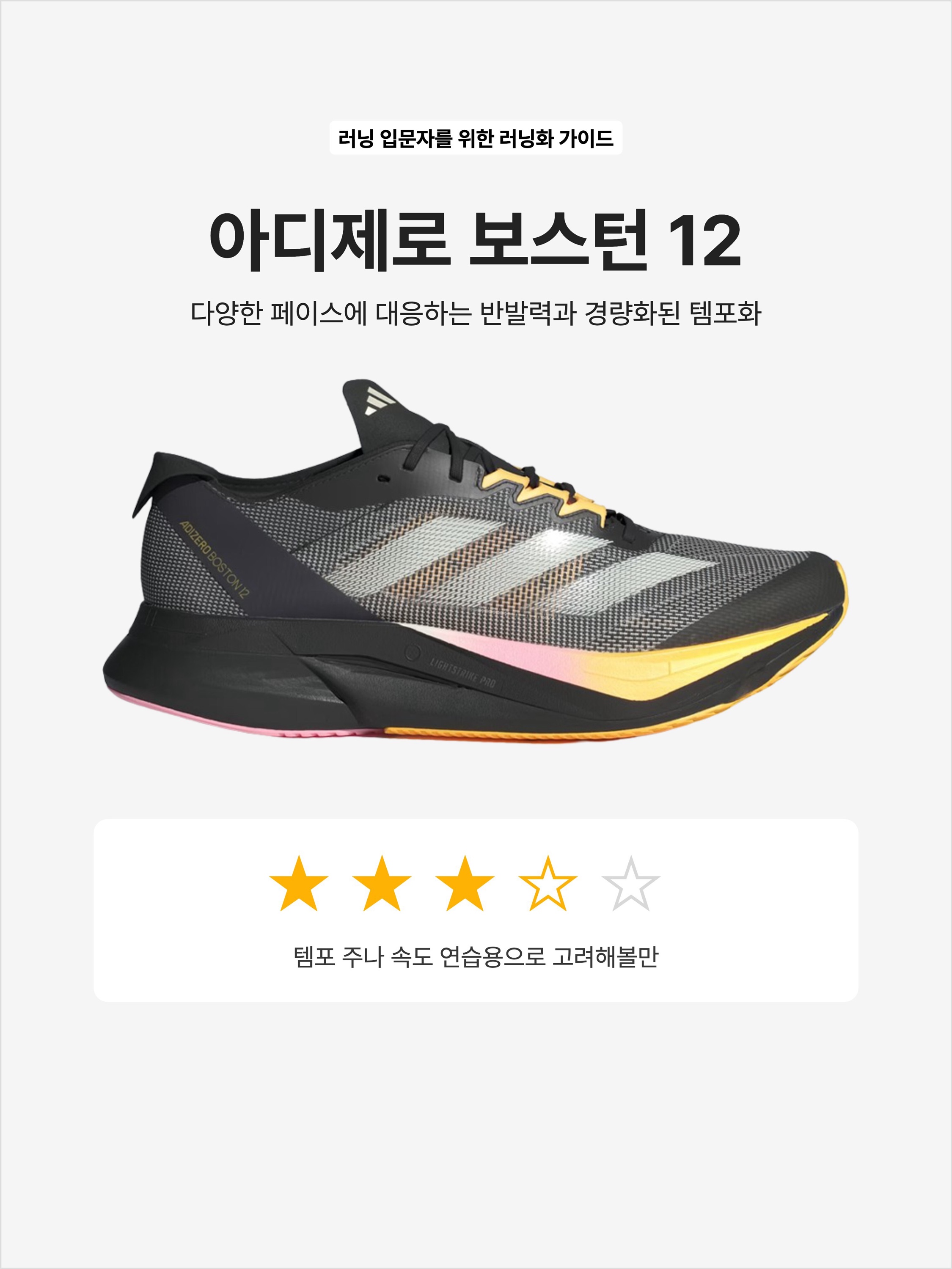 Adidas Adizero Boston 12 Core Black Zero Metalic, Adidas Adizero Boston 12 Cloud White Core Black Night Metallic 착용 스타일 - 1
