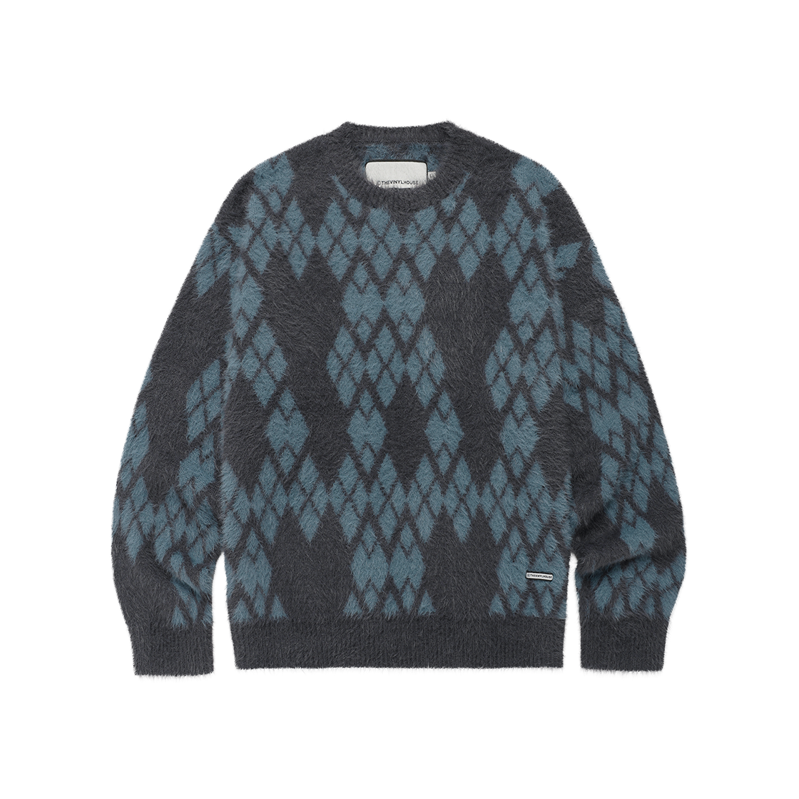 VH2FWUK610AGR Thevinylhouse Argyle Sweater Grey