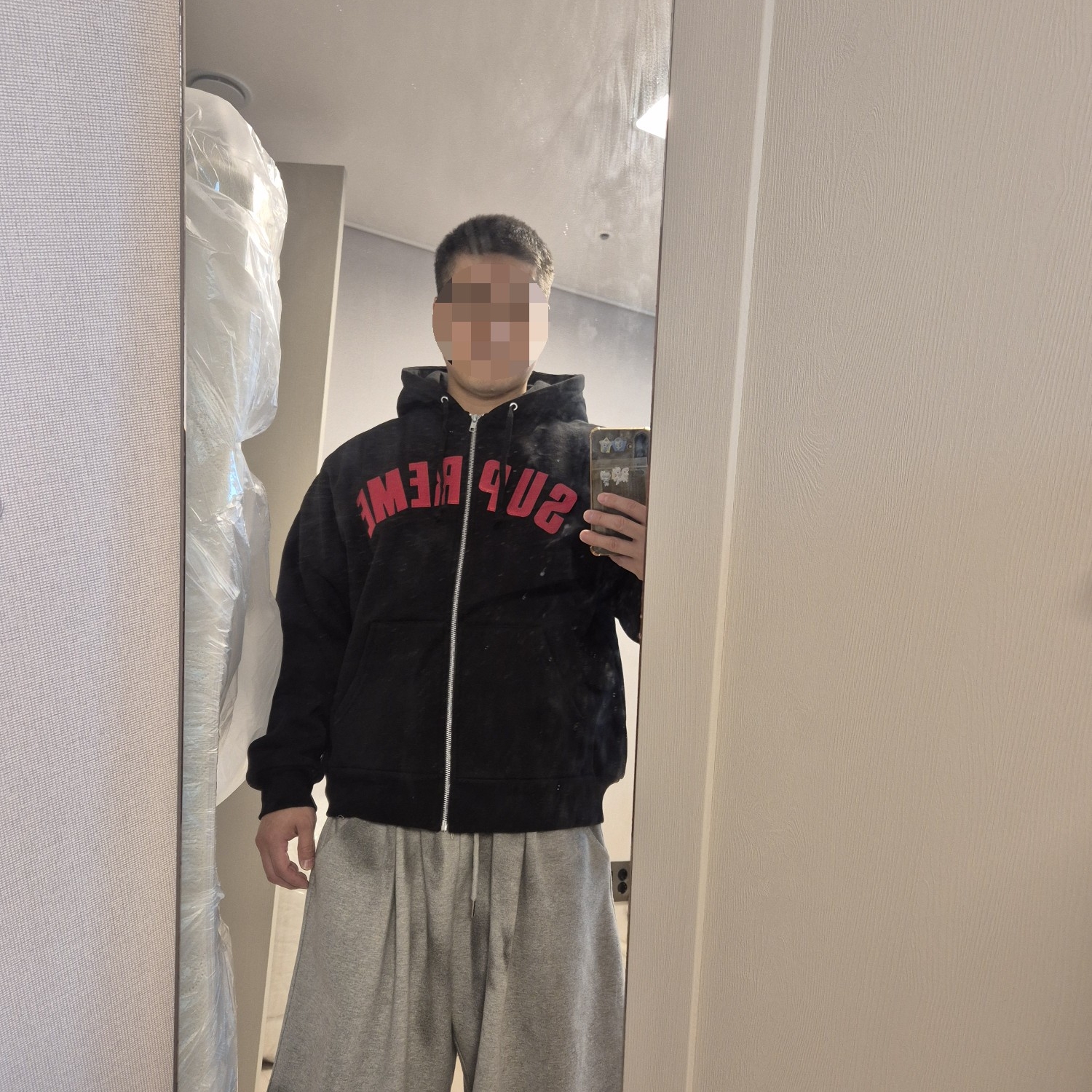 Supreme Arc Thermal Lined Zip Up Hooded Sweatshirt Black - 25FW 착용 스타일 - 6
