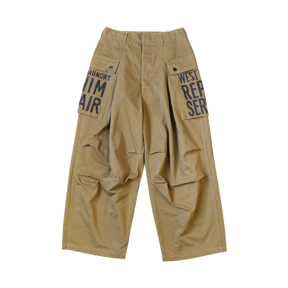 캐피탈 헤링본 점보 몽키 팬츠 팩토리 리페어 & 자수 카멜