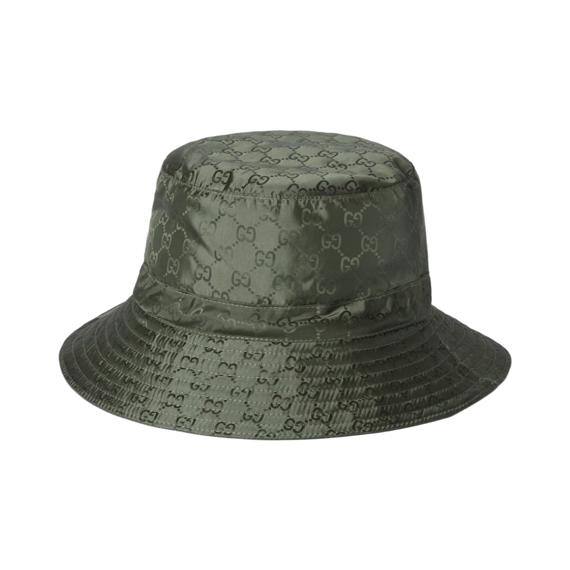 835772-3HBB7-3966 (W) Gucci Reversible GG Nylon Bucket Hat Dark Green
