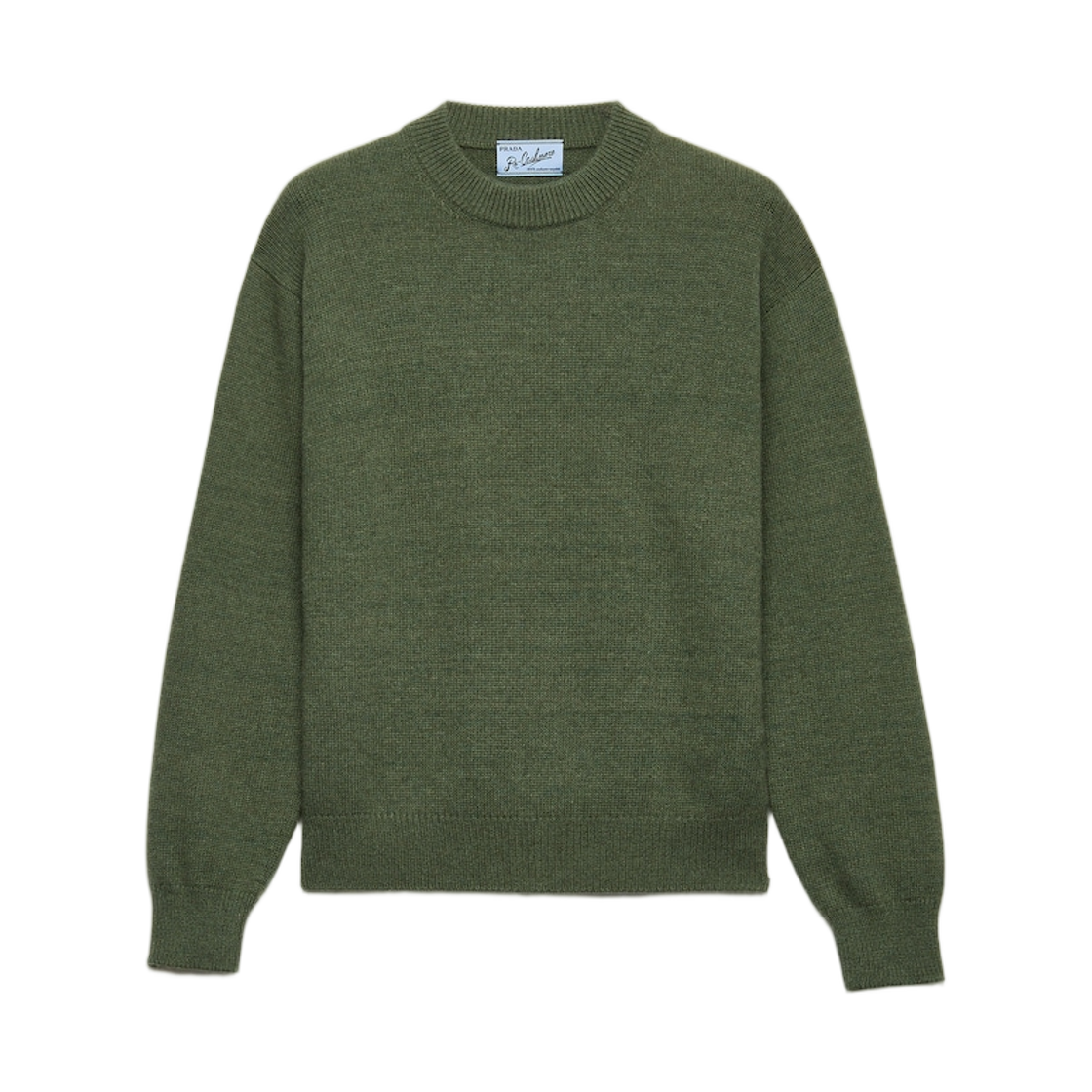 UMB674-16ZJ-F0161 Prada Re-Cashmere Crew-Neck Sweater Military Green