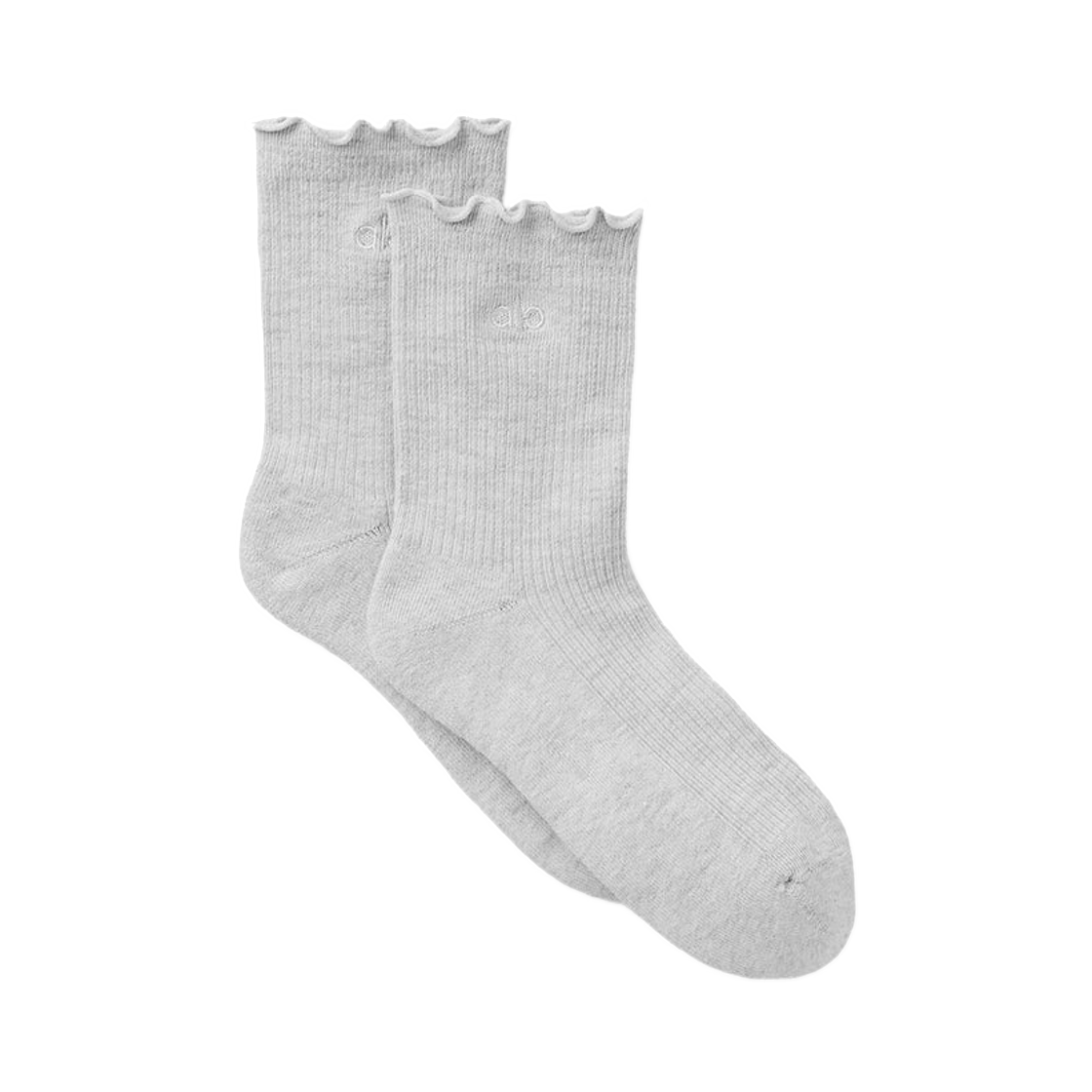 A0660W (W) Alo Yoga Lettuce Edge Sock Athletic Heather Grey