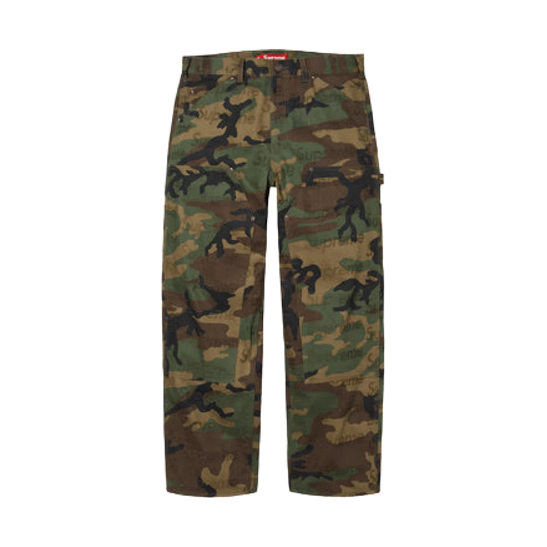Supreme Supreme Jacquard Logos Double Knee Denim Painter Jean Woodland Camo - 25FW · 30