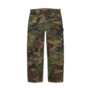 Supreme Jacquard Logos Double Knee Denim Painter Jean Woodland Camo - 25FW