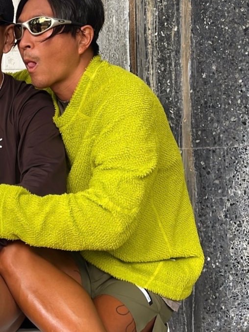 Satisfy FuzzFleece AD Long T-Shirt Grenoble Green 착용 스타일 - 1