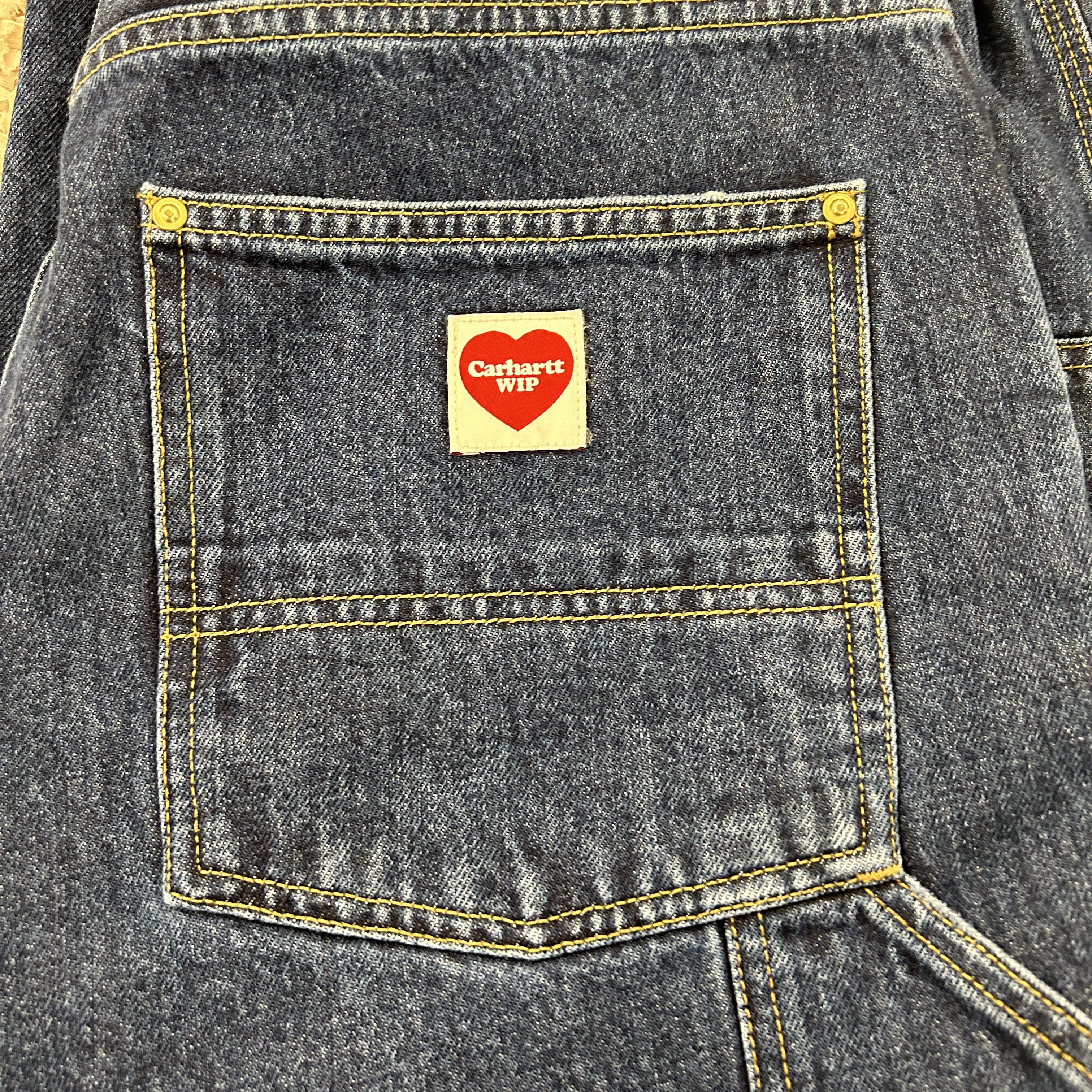 Carhartt WIP Nash Loose Fit Double Knee Pants Blue Stone Washed 착용 스타일