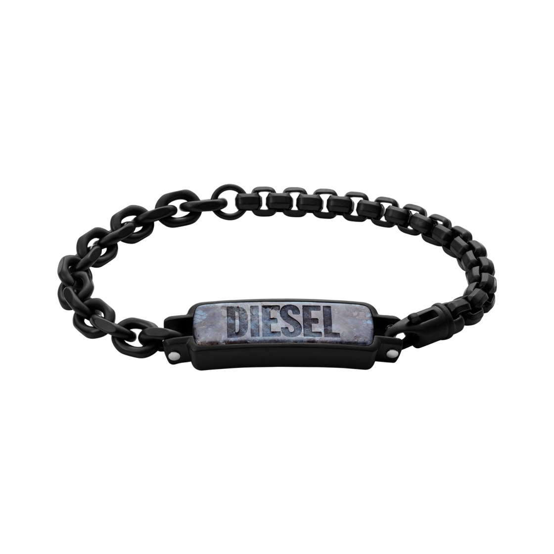 디젤 Dx1326001 래브라도라이트 스테인리스 스틸 브레이슬릿 블랙(Diesel Dx1326001 Labradorite Stainless Steel Bracelet Black)