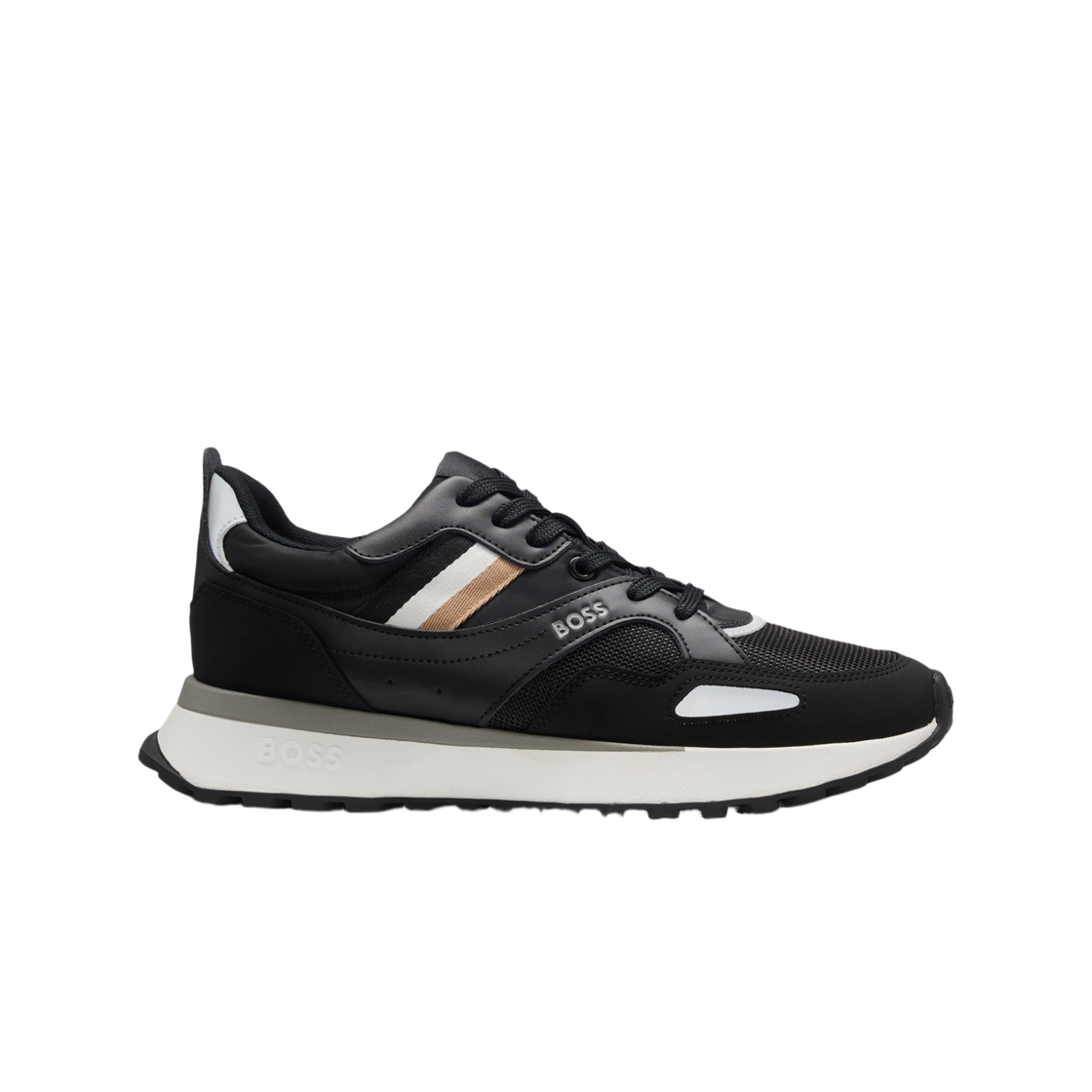 휴고 보스 EVA 러버 아웃솔 러닝 스니커즈 블랙(Hugo Boss EVA Rubber Outsole Running Sneakers Black)