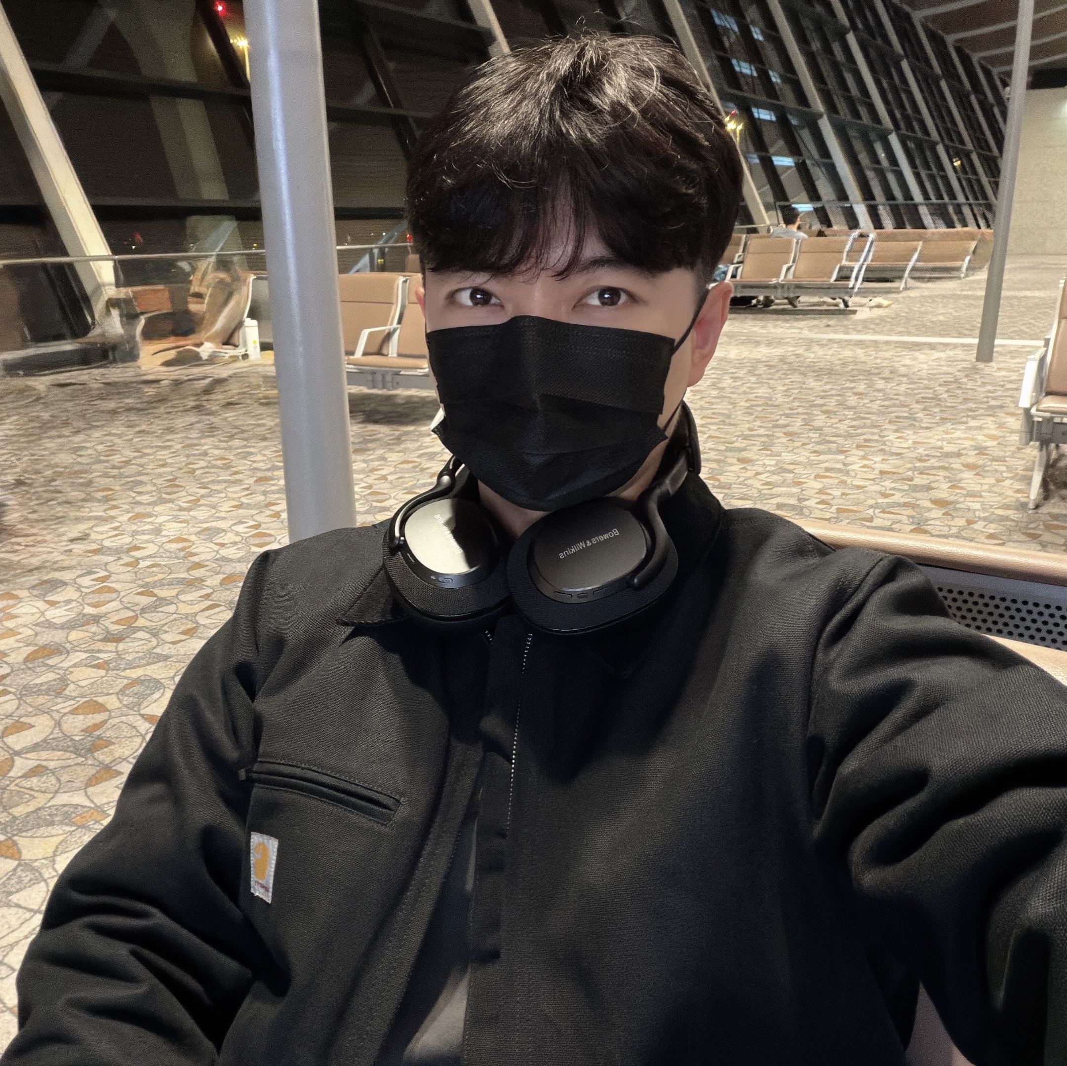 Carhartt Blanket Lined Relaxed Fit Regular Duck Detroit Jacket Black 착용 스타일