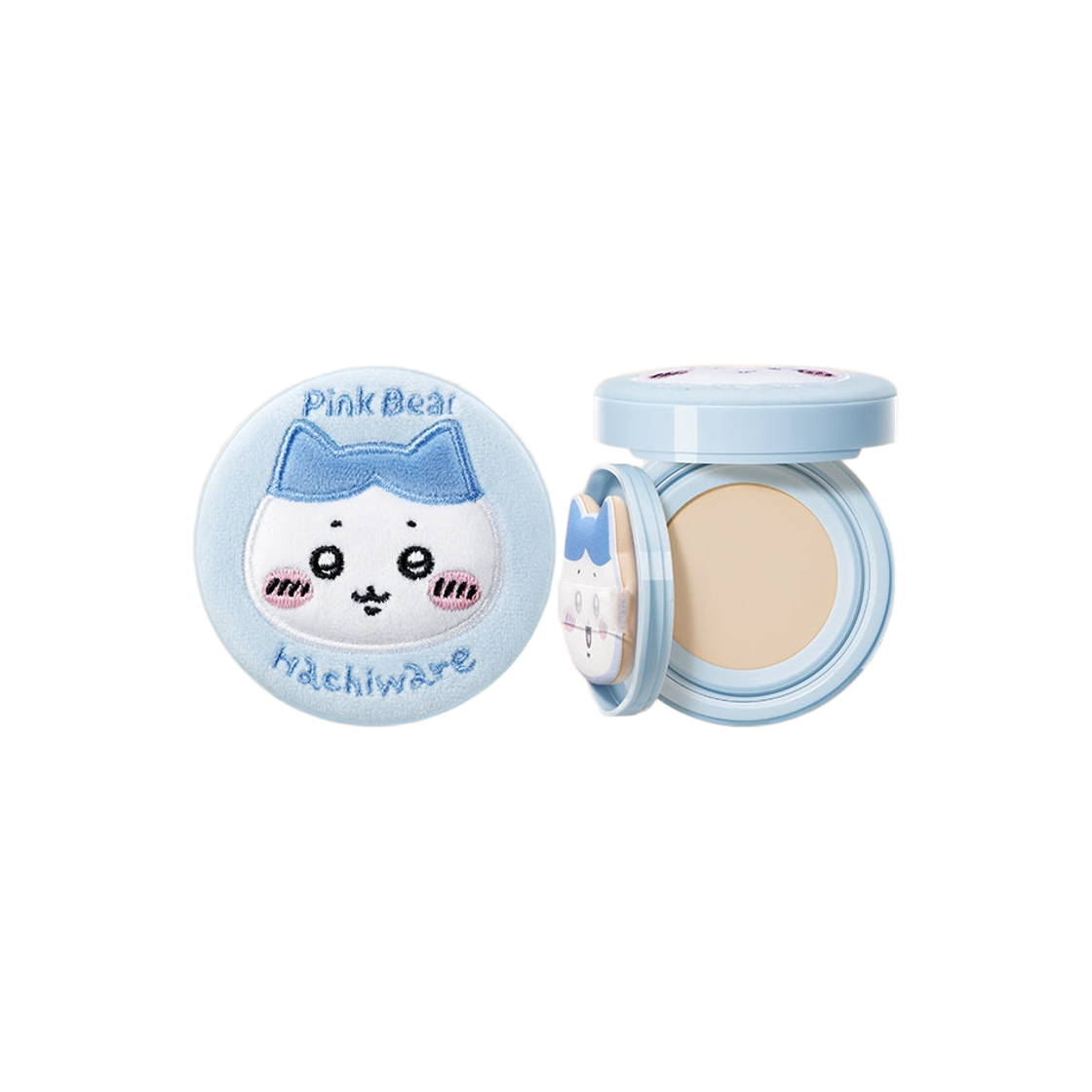 핑크 베어 x 치이카와 컨실러 에어 쿠션 파운데이션 하치와레 옐로우 W01(Pink Bear x Chikawa Concealer Air Cushion Foundation Hachiware Yellow W01)