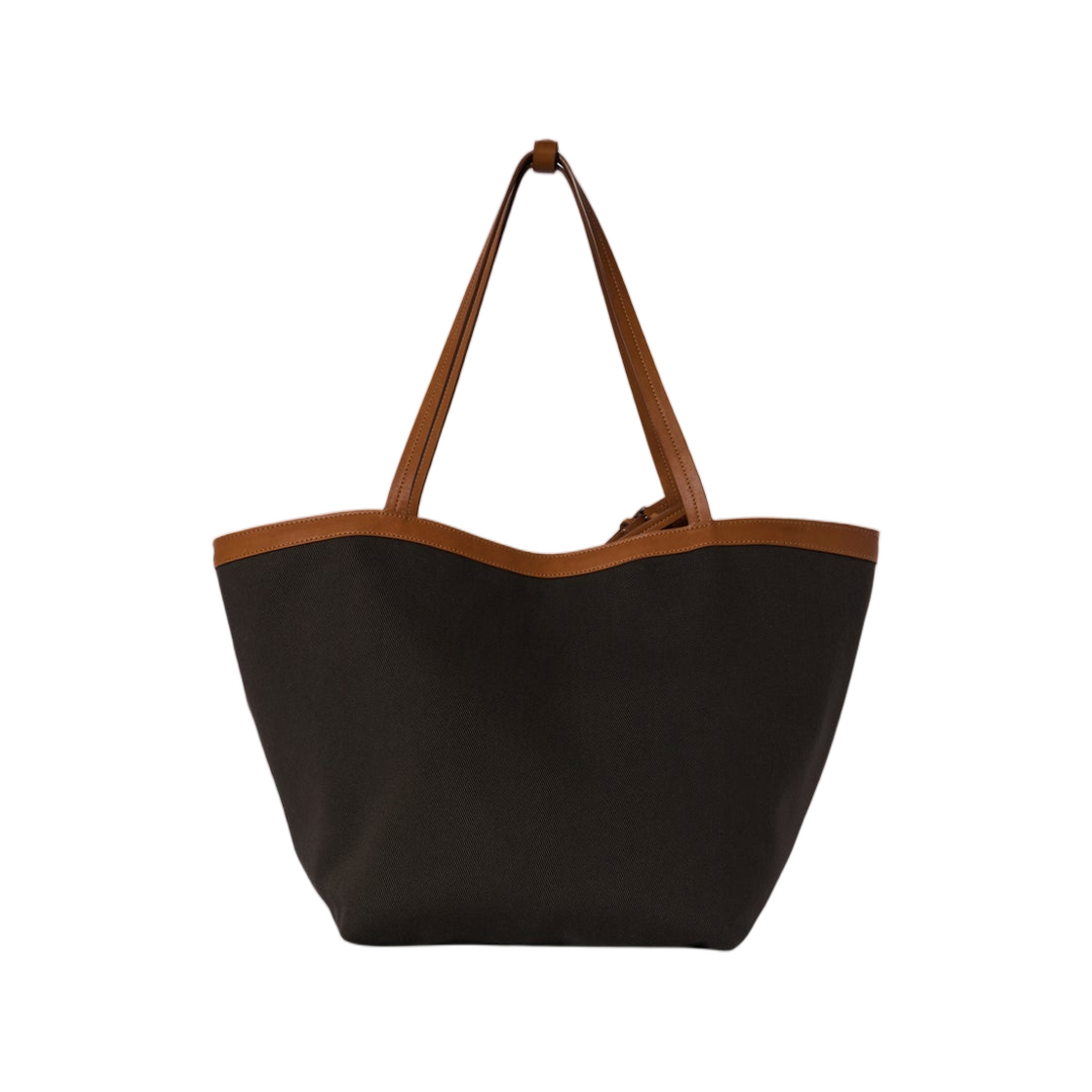 더 로우 파크 토트 쓰리 캔버스 코튼 캔버스 백 레더 브라운 베이지(The Row Park Tote Three Canvas Cotton Canvas Bag in Leather Brown Beige) - 1