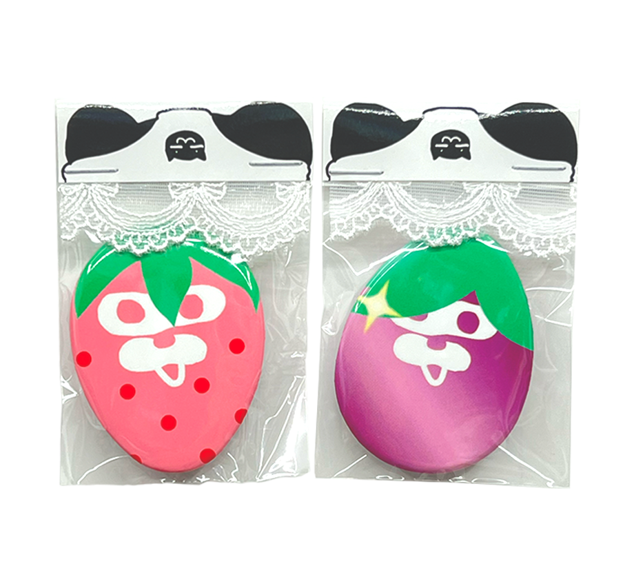 OIB² 가지 & 딸기 뱃지 세트(OIB² Eggplant & Strawberry Badge Set (2EA))