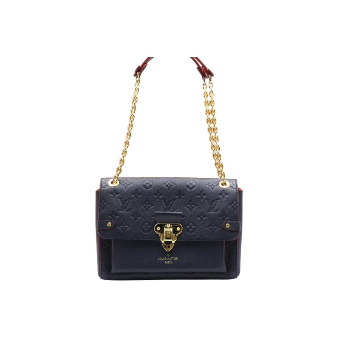 IT8DPU3G3M37 Louis Vuitton Monogram Empreinte Maring Rouge BB PM Shoulder Bag with Gold Chain