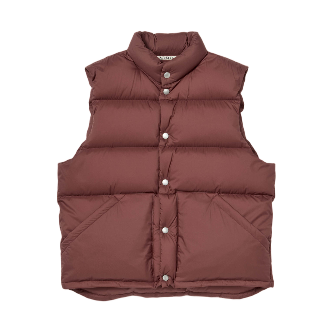A25AV02NL Auralee Super Light Nylon Ripstop Down Vest Burgundy - 25AW