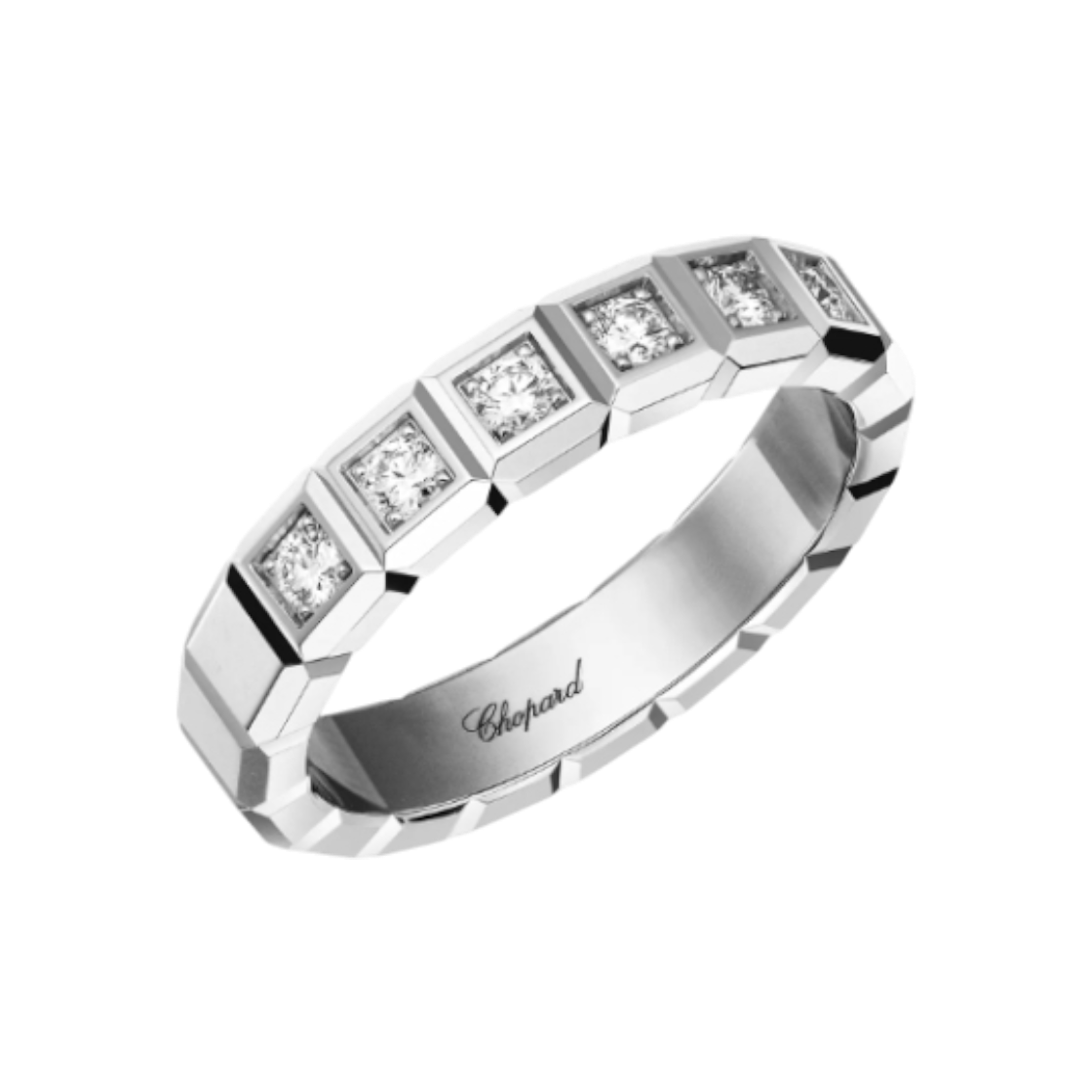 ITNM5H7CIHV3 Chopard Ice Cube Medium 11P Ring in White Gold, Size 61