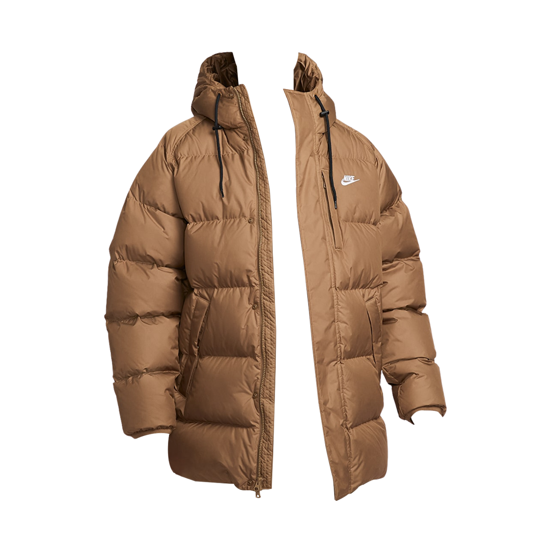 IB2974-235 Nike NSW Club Therma-Fit Parka Mosswood Brown White - Asia