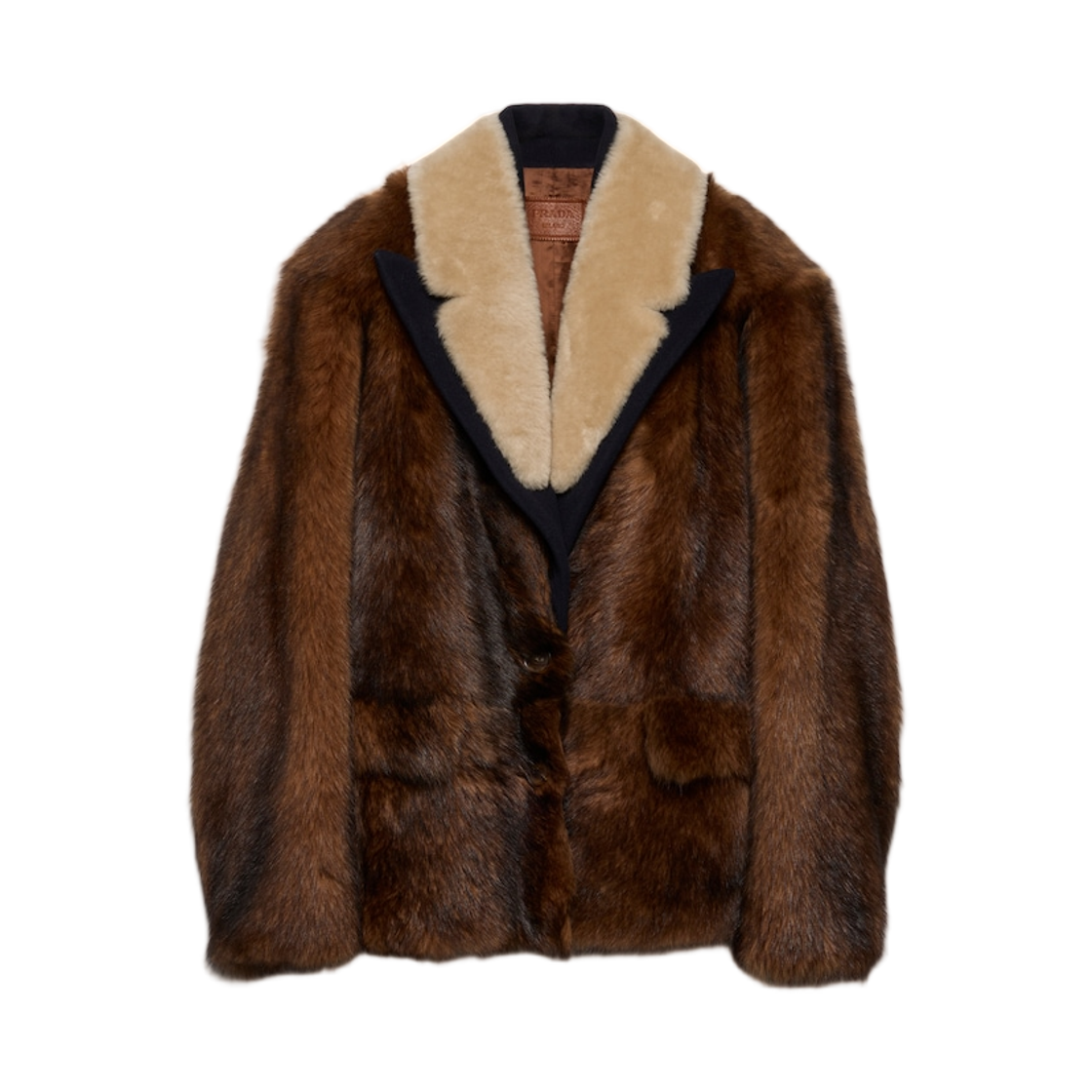 55855-15PF-F0046 (W) Prada Shearling Jacket Cognac