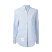 (W) Thom Browne Grosgrain Placket Oxford Shirt Light Blue