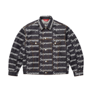 Supreme Jacquard Logos Denim Trucker Jacket Rigid Indigo - 25FW