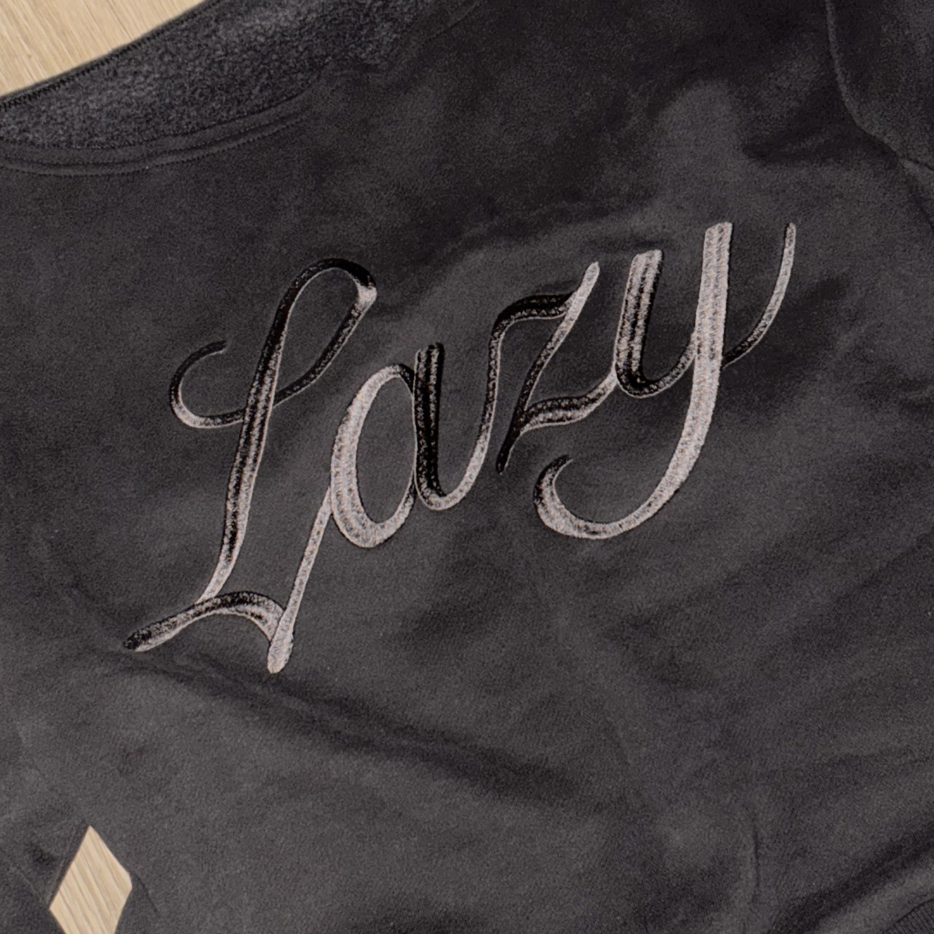 LAZYZ Slow Mellow Daily Off Shoulder Sweatshirt - Charcoal 착용 스타일