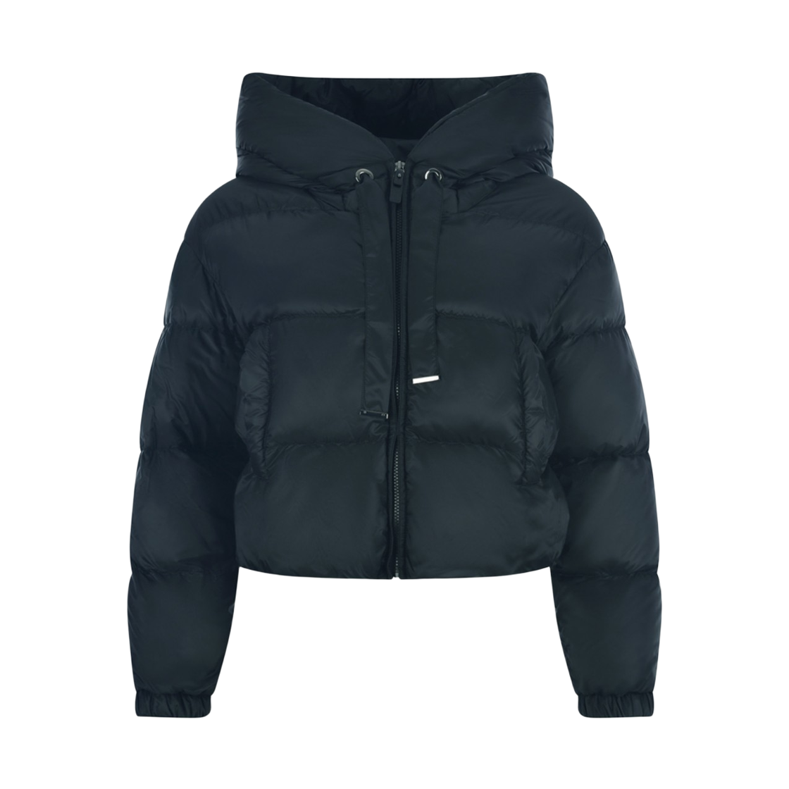 (W) 막스마라 더 큐브 세이에 크롭 다운 자켓 퀼티드 발수 캔버스 네이비((W) Max Mara The Cube Seie Cropped Down Jacket in Quilted Water-Repellent Canvas Navy)