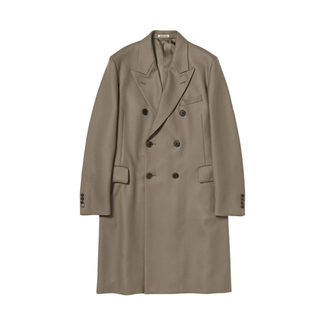 오라리 라이트 멜튼 체스터필드 코트 카키 브라운 - 25AW(Auralee Light Melton Chesterfield Coat Khaki Brown - 25AW)