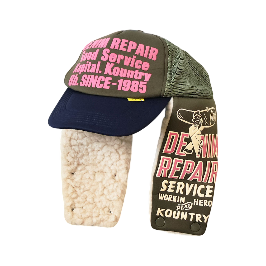 K2510XH531 Kapital Denim Repair Service Lumber Truck Cap Khaki Navy