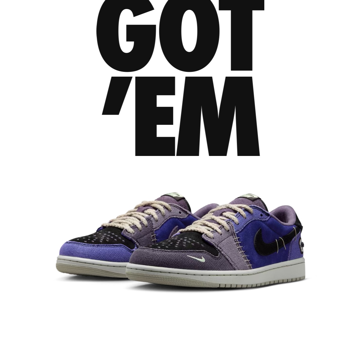 Jordan 1 x Zion Williamson Retro Low OG Regency Purple and Dark Raisin 착용 스타일 - 1