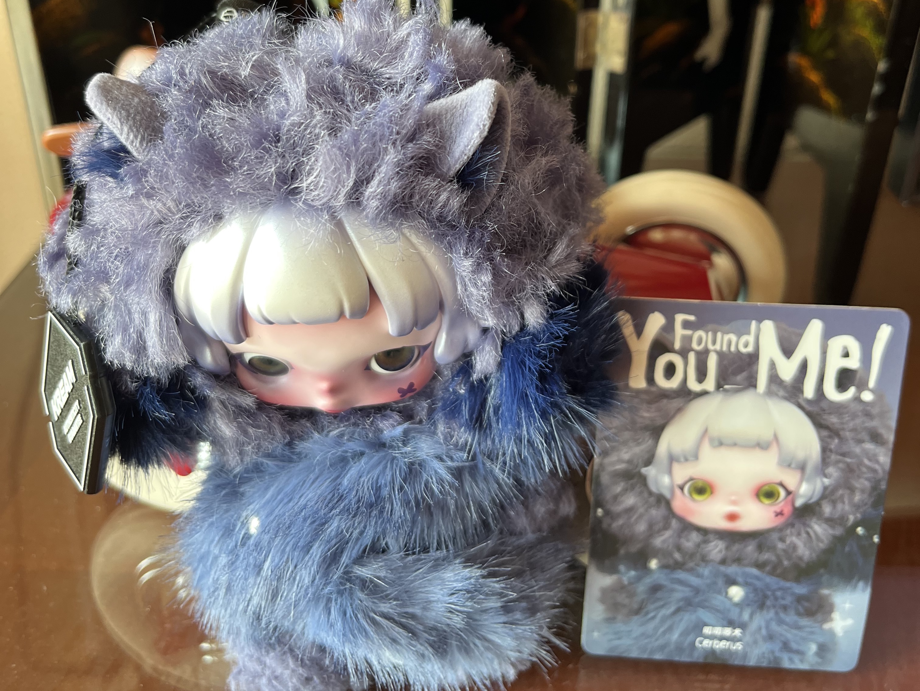 Pop Mart Skullpanda You Found Me ! Series Plush Doll Pendant Cerberus (Opened Case) 착용 스타일