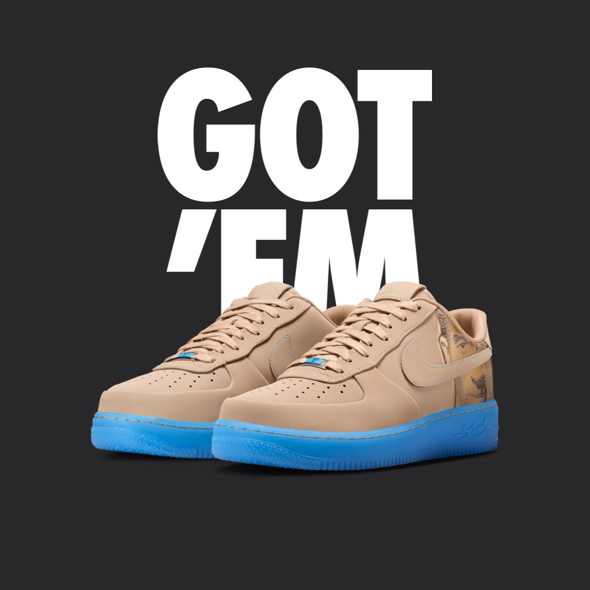 Nike x Kobe Bryant Air Force 1 Low Protro Linen and University Blue 착용 스타일