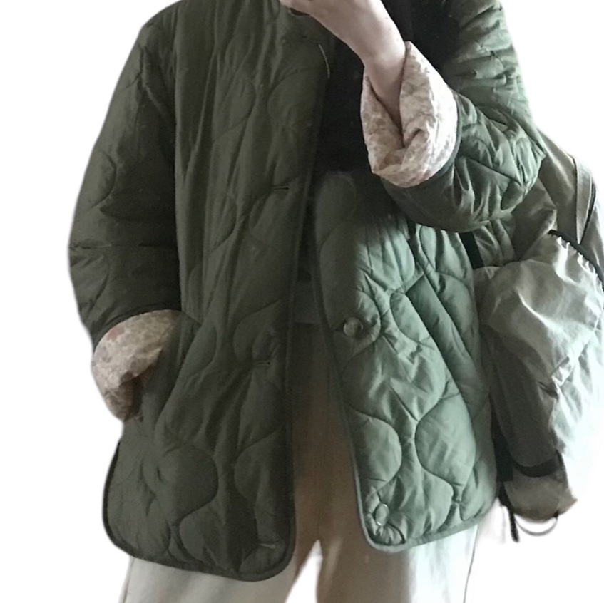 (W) Maje Brandino Reversible Jacket Fleur Rose 착용 스타일