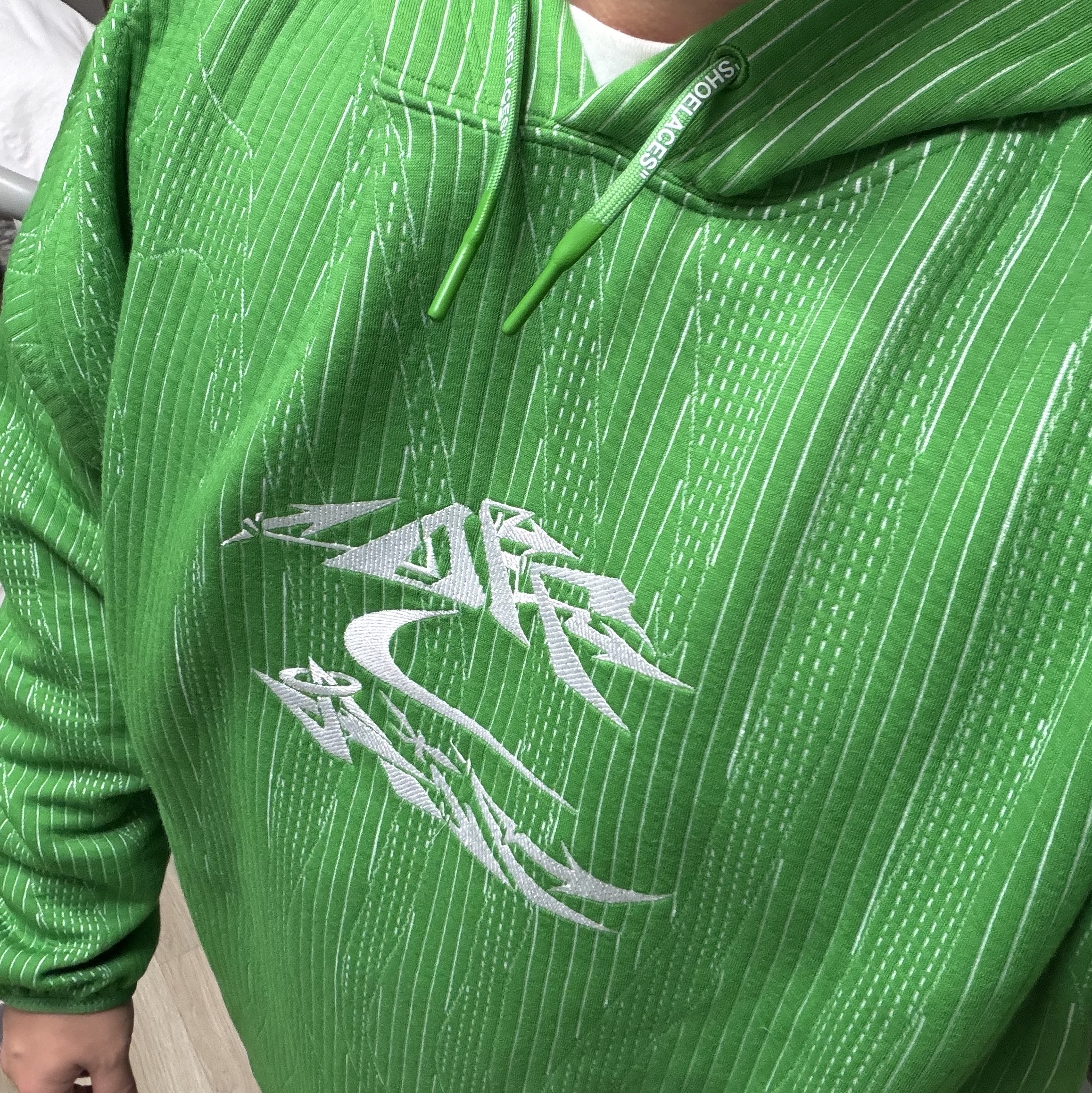 Nike x Off-White Engineered Hoodie Kelly Green - Asia 착용 스타일