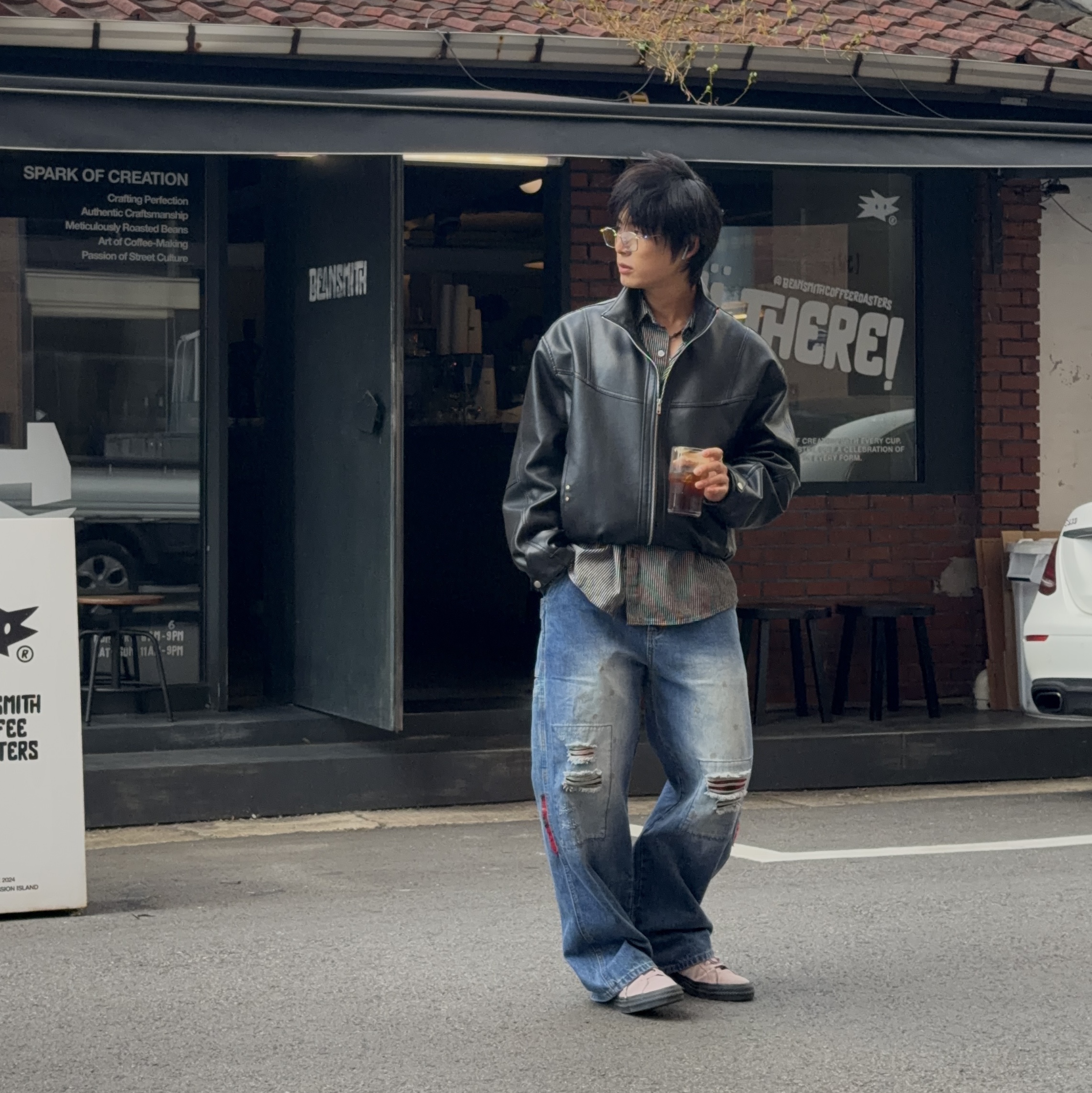Converse One Star Pro Classic Suede Phantom Violet 착용 스타일 - 1